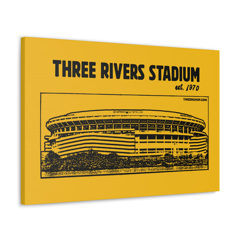 Three Rivers Stadium - 1970 - Retro Schematic - Canvas Gallery Wrap Wall Art Canvas Printify 30" x 20" 1.25"