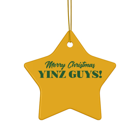 Merry Christmas Yinz Guys Ceramic Ornaments Home Decor Printify Star One Size