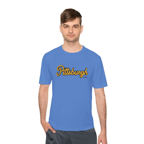 Pittsburgh Faux Embroidery Unisex Moisture Wicking Tee