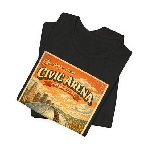 Greeting From Civic Arena (The Igloo) - Unisex Jersey Short Sleeve Tee