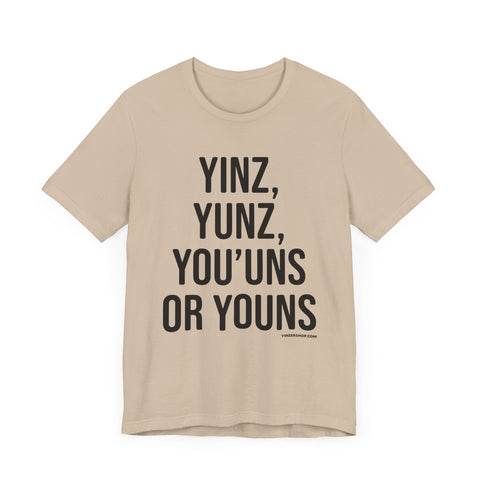 Pittsburgh Versions of YINZ  Short Sleeve T-Shirt