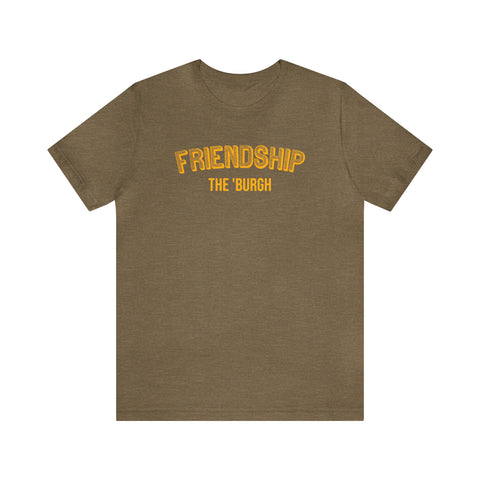 Friendship  - The Burgh Neighborhood Series - Unisex Jersey Short Sleeve Tee T-Shirt Printify Heather Olive S 