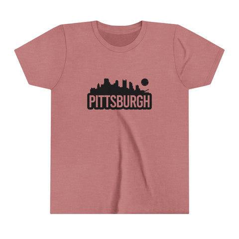 Pittsburgh Blot Graphic Image - Youth Short Sleeve Tee Kids clothes Printify Heather Mauve S