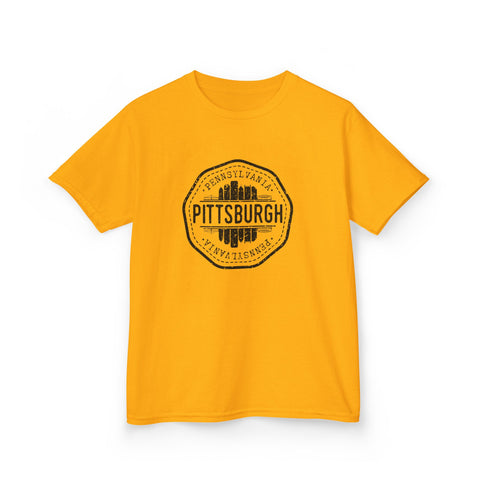 Pittsburgh Vintage Stamp - Kids Graphic T-Shirt