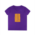 Winning Years: Pittsburgh Football Championship Titles - Ladies' V-Neck T-Shirt V-neck Printify S Purple