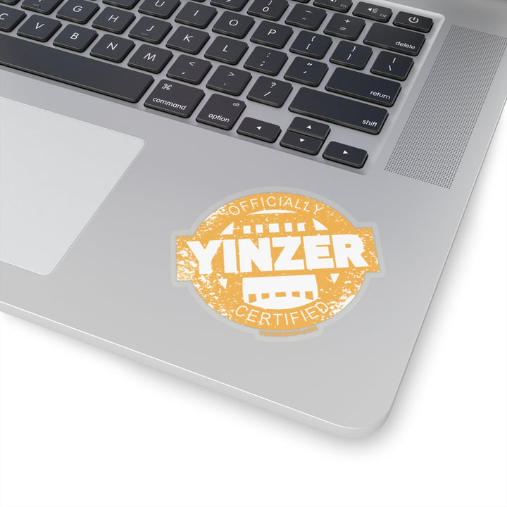 Yellow Certified Yinzer Kiss-Cut Sticker label Paper products Printify 3" × 3" Transparent 