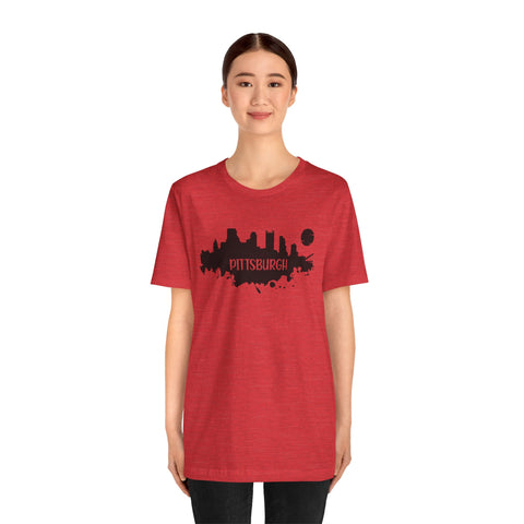 Pittsburgh Splash Skyline T-Shirt  - Unisex bella+canvas 3001 T-Shirt Printify   