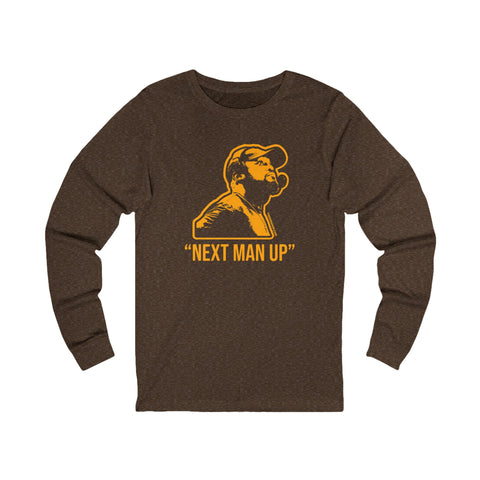 Next Man Up - Tomlin Quote - Long Sleeve Tee Long-sleeve Printify S Heather Brown