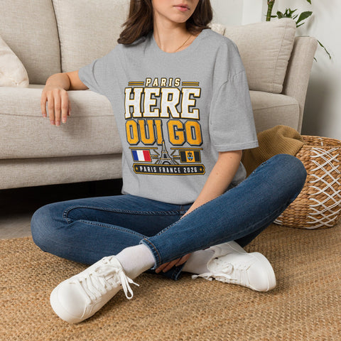 Paris Here Oui Go ( Here We Go ) T-Shirt | Pittsburgh Black & Gold | Gildan Softstyle Shirt