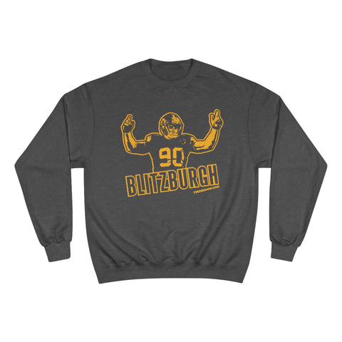 Blitzburgh - Champion Crewneck Sweatshirt Sweatshirt Printify Charcoal Heather S 