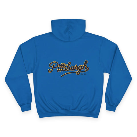 Pittsburgh Faux Embroidery - Print on back Hoodie