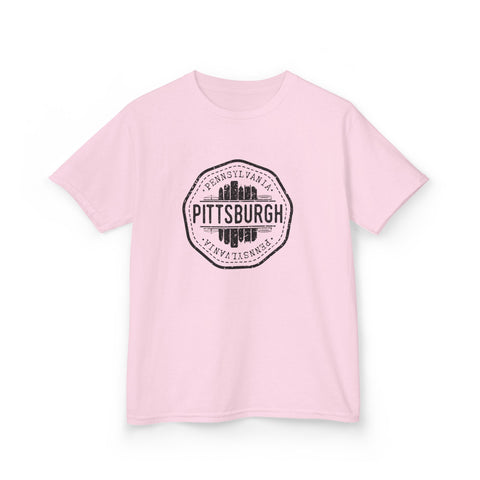 Pittsburgh Vintage Stamp - Kids Graphic T-Shirt