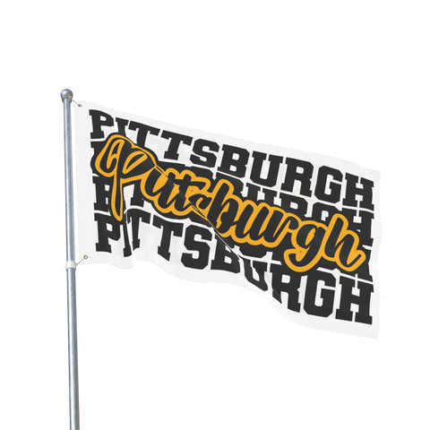Pittsburgh Block Letters - Double Sided Flag