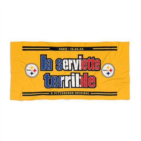 Pittsburgh Steelers French Flag Towel – "La Serviette Terrible" - Beach Towel