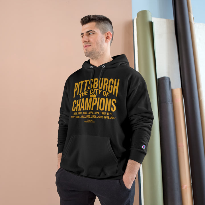 Pittsburgh, The City of Champions - Champion Hoodie Hoodie Printify   