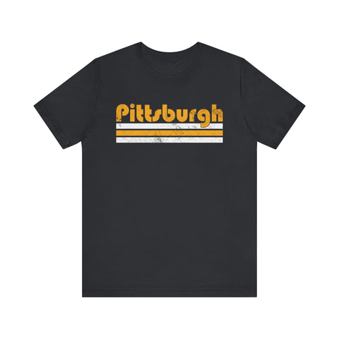Vintage Pittsburgh Stripes - Unisex Jersey Short Sleeve Tee