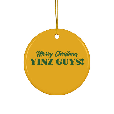 Merry Christmas Yinz Guys Ceramic Ornaments Home Decor Printify Circle One Size