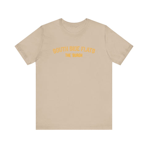 South Side Flats - The Burgh Neighborhood Series - Unisex Jersey Short Sleeve Tee T-Shirt Printify Tan XS 