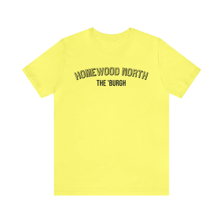 Homewood North  - The Burgh Neighborhood Series - Unisex Jersey Short Sleeve Tee T-Shirt Printify Yellow S 
