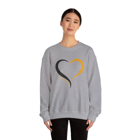 Black and Yellow Heart - Heavy Blend™ Crewneck Sweatshirt