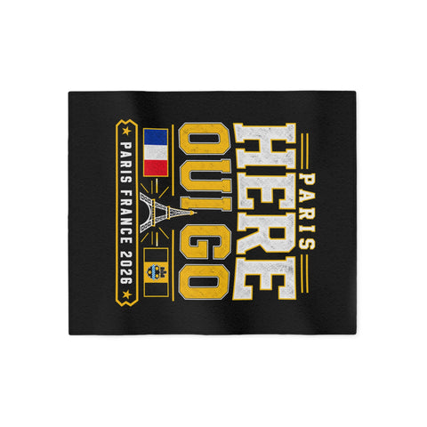 Paris Here Oui Go ( Here We Go ) Sweatshirt Blanket | Pittsburgh Black & Gold Paris 2026