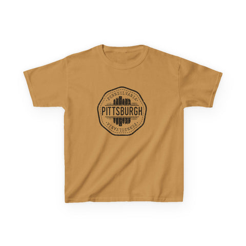 Pittsburgh Vintage Stamp - Kids Graphic T-Shirt