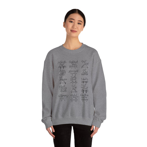 Pittsburgh Bridges Doodle - Heavy Blend™ Crewneck Sweatshirt