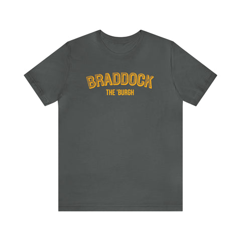 Braddock - The Burgh Neighborhood Series - Unisex Jersey Short Sleeve Tee T-Shirt Printify Asphalt S 