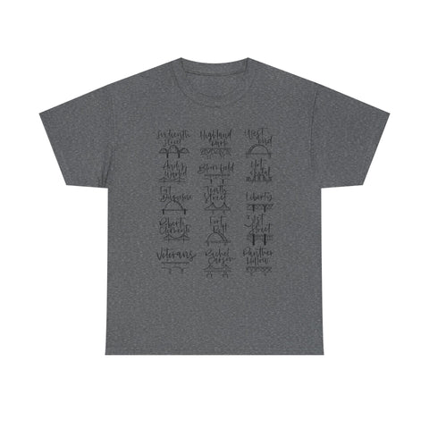 Pittsburgh Bridges Doodle - Unisex Heavy Cotton Tee
