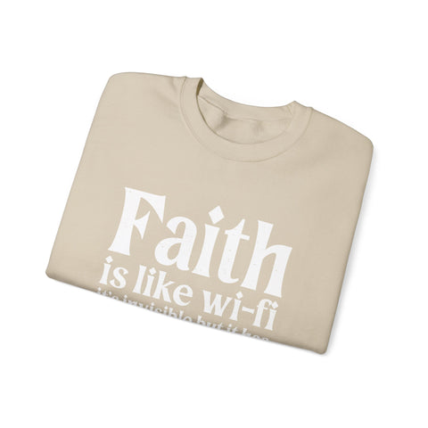Faith is Like Wifi - Heavy Blend™ Crewneck Sweatshirt