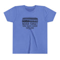 Never Forget Pittsburgh Three River Stadium - Youth Short Sleeve Tee Kids clothes Printify Heather Columbia Blue S