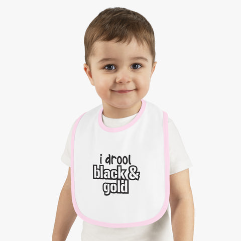 I Drool Black and Gold - Cotton Baby Bib