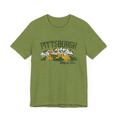 Pittsburgh City of Iron Vintage Logo - Short Sleeve Tee