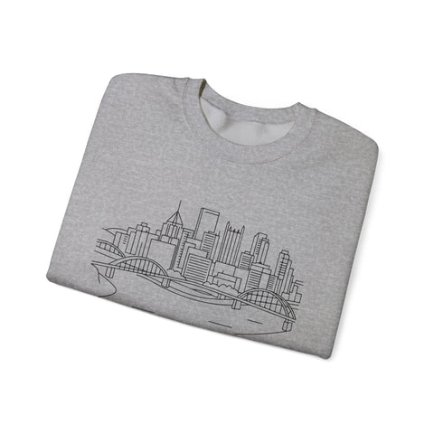 Monongahela River Skyline - Heavy Blend™ Crewneck Sweatshirt