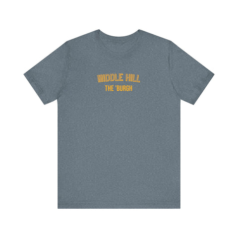 Middle Hill - The Burgh Neighborhood Series - Unisex Jersey Short Sleeve Tee T-Shirt Printify Heather Slate XS 