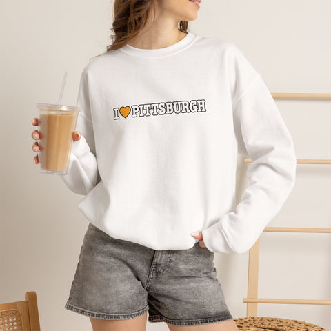 I Love Pittsburgh Crewneck Sweatshirt Retro City Pride Crew