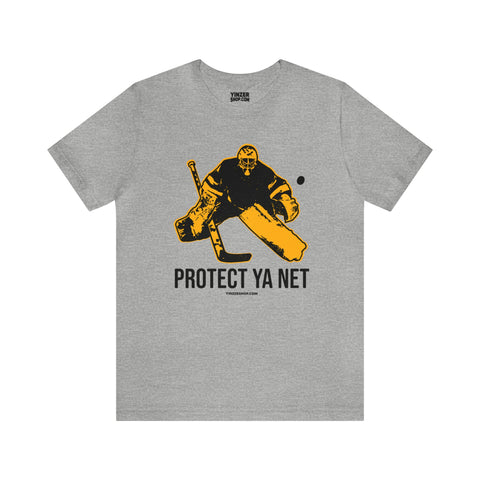 Protect Ya Net - Hockey - Short Sleeve Tee T-Shirt Printify Athletic Heather S 