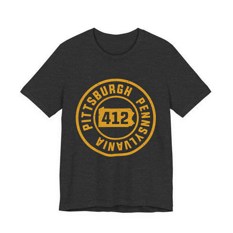 412 Pittsburgh Stamp - Unisex Jersey Short Sleeve Tee