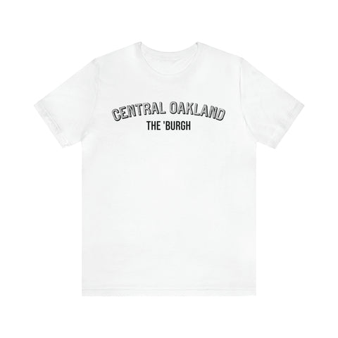 Central Oakland  - The Burgh Neighborhood Series - Unisex Jersey Short Sleeve Tee T-Shirt Printify White S 