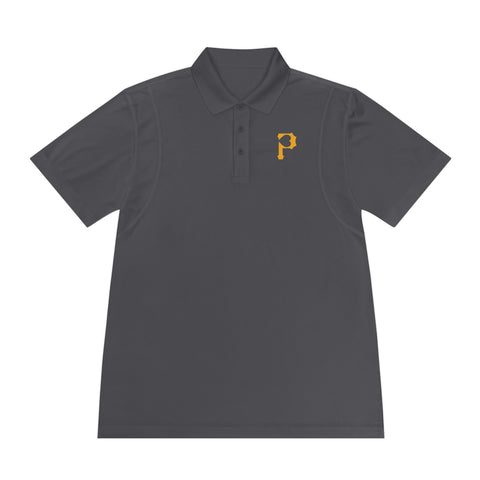 P For Pittsburgh Heart - Men's Sport Polo Shirt T-Shirt Printify Iron Grey S