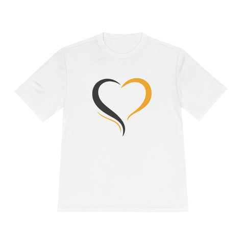 Black and Yellow Heart - Sport-Tek Unisex Moisture Wicking Tee