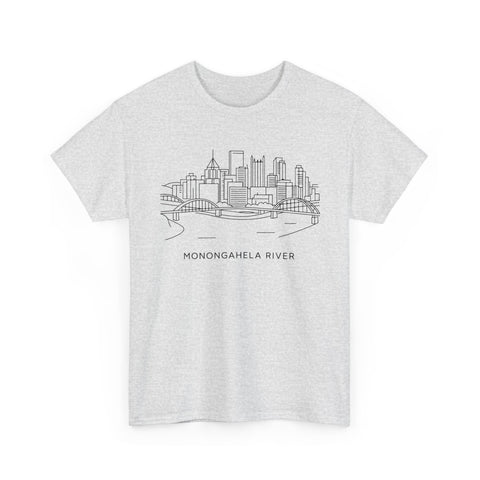 Monongahela River Skyline - Unisex Heavy Cotton Tee
