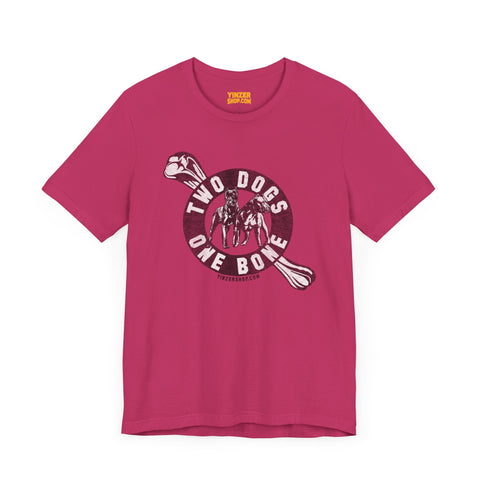 Two Dogs One Bone - Pittsburgh Football -  Short Sleeve Tee T-Shirt Printify Berry S 
