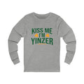 Kiss Me, I'm Yinzer - St. Patty's Day - Long Sleeve Tee Long-sleeve Printify S Athletic Heather