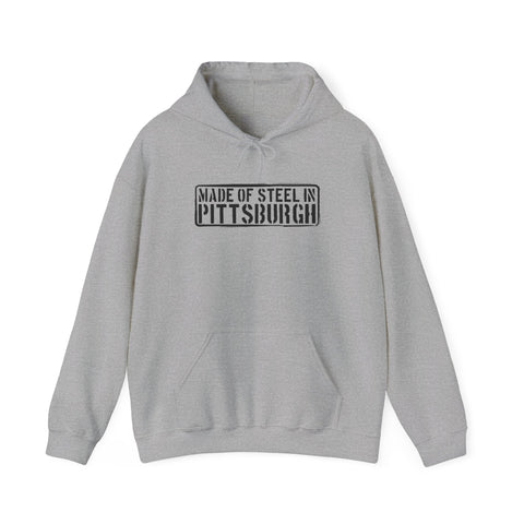 Made of Steel in Pittsburgh Hoodie Hoodie Printify S Sport Grey 