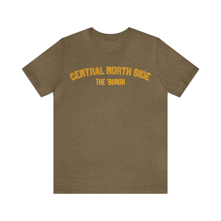 Central North Side  - The Burgh Neighborhood Series - Unisex Jersey Short Sleeve Tee T-Shirt Printify Heather Olive S 
