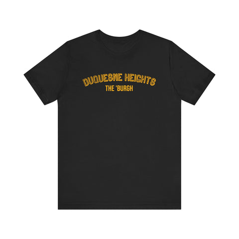 Duquesne Heights  - The Burgh Neighborhood Series - Unisex Jersey Short Sleeve Tee T-Shirt Printify Black S 