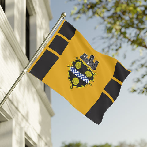 Pittsburgh City Crest Flag Double Sided  - Black & Yellow
