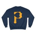 Heart of Pittsburgh - P for Pittsburgh Series - Champion Crewneck Sweatshirt Sweatshirt Printify Navy S 