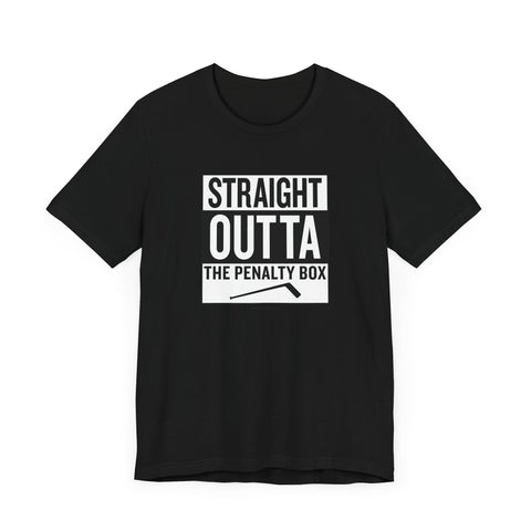 Straight Outta the Penalty Box - Short Sleeve Tee T-Shirt Printify Black XS